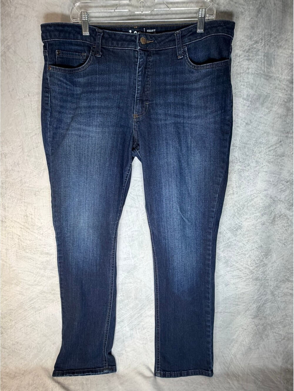 Lee Jeans Womens 18 Long Blue Straight Leg Mid Rise Regular Fit Stretch Denim